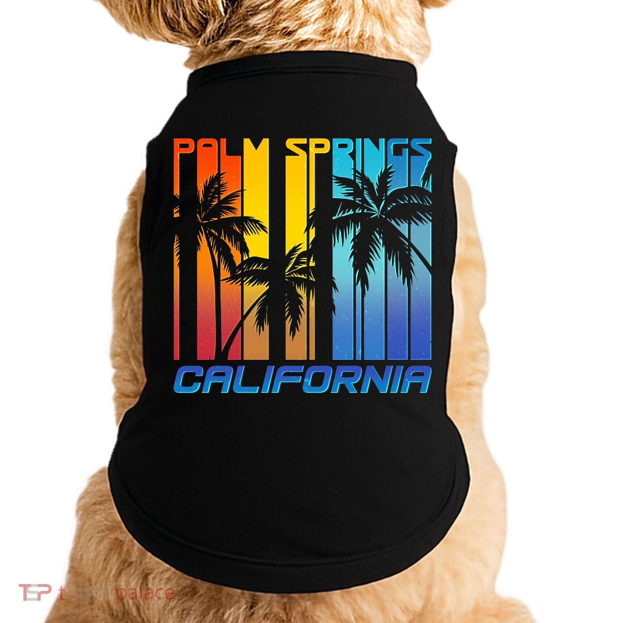 Cool Retro Palm Springs California  Doggie Tank