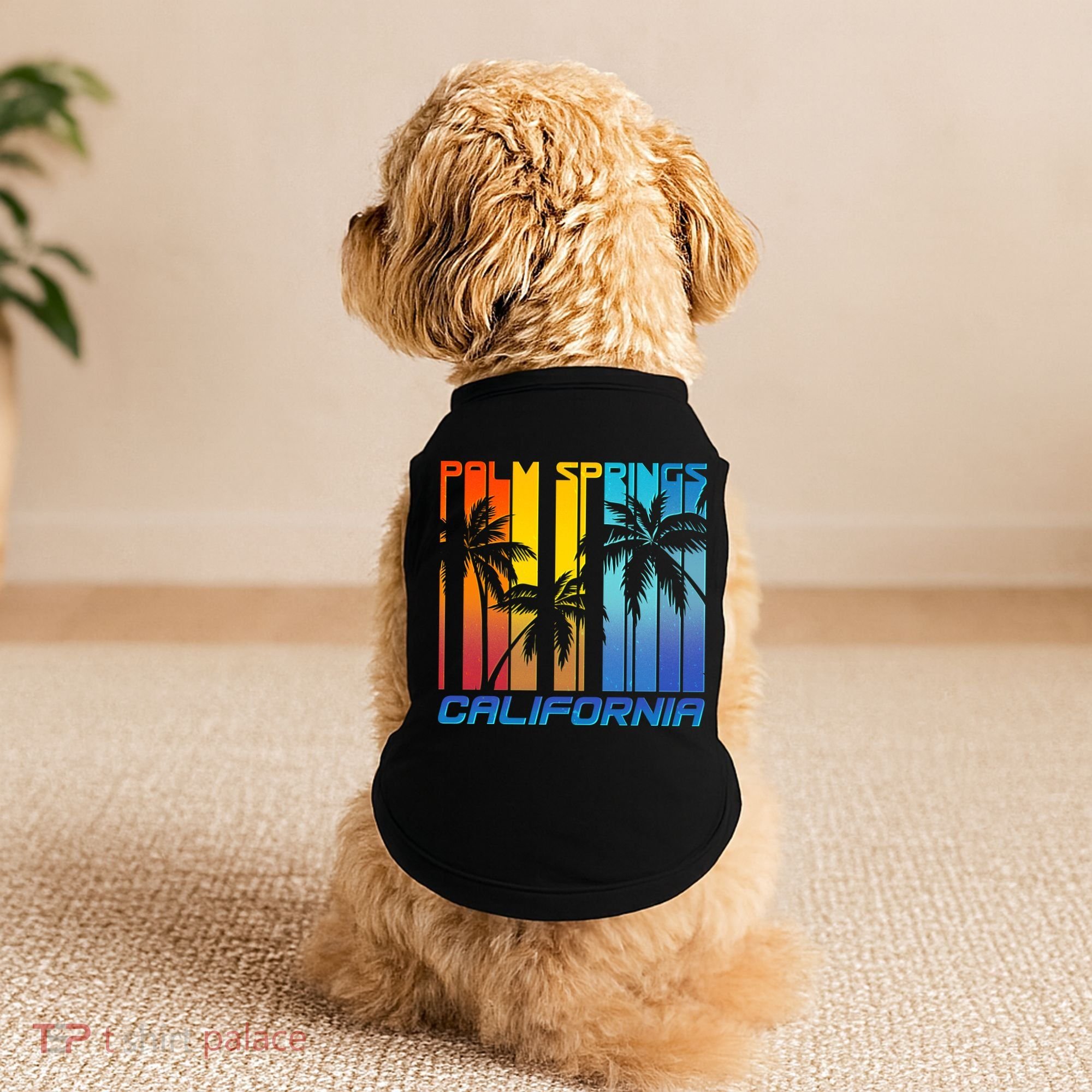 Cool Retro Palm Springs California  Doggie Tank