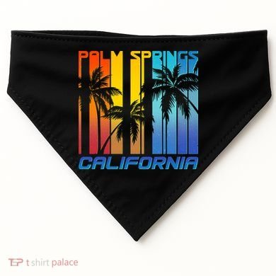 Cool Retro Palm Springs California  USA-Made Doggie Bandana