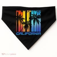 Cool Retro Palm Springs California  USA-Made Doggie Bandana thumb 0