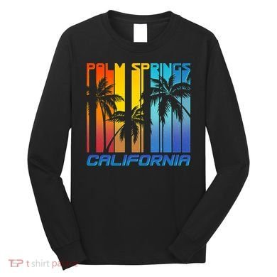 Cool Retro Palm Springs California  Long Sleeve Shirt