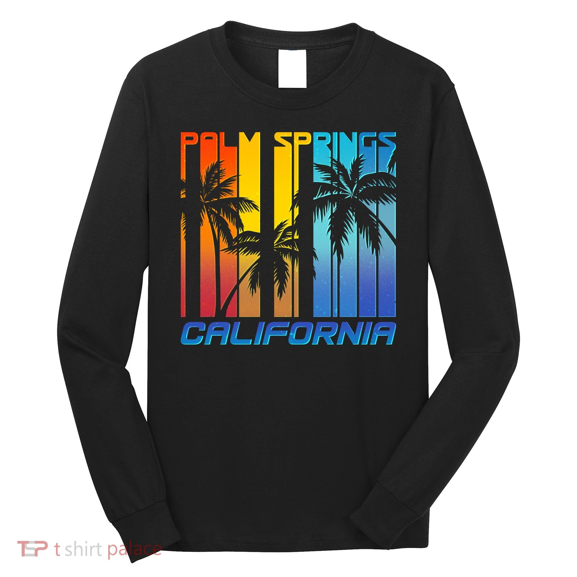 Cool Retro Palm Springs California  Long Sleeve Shirt