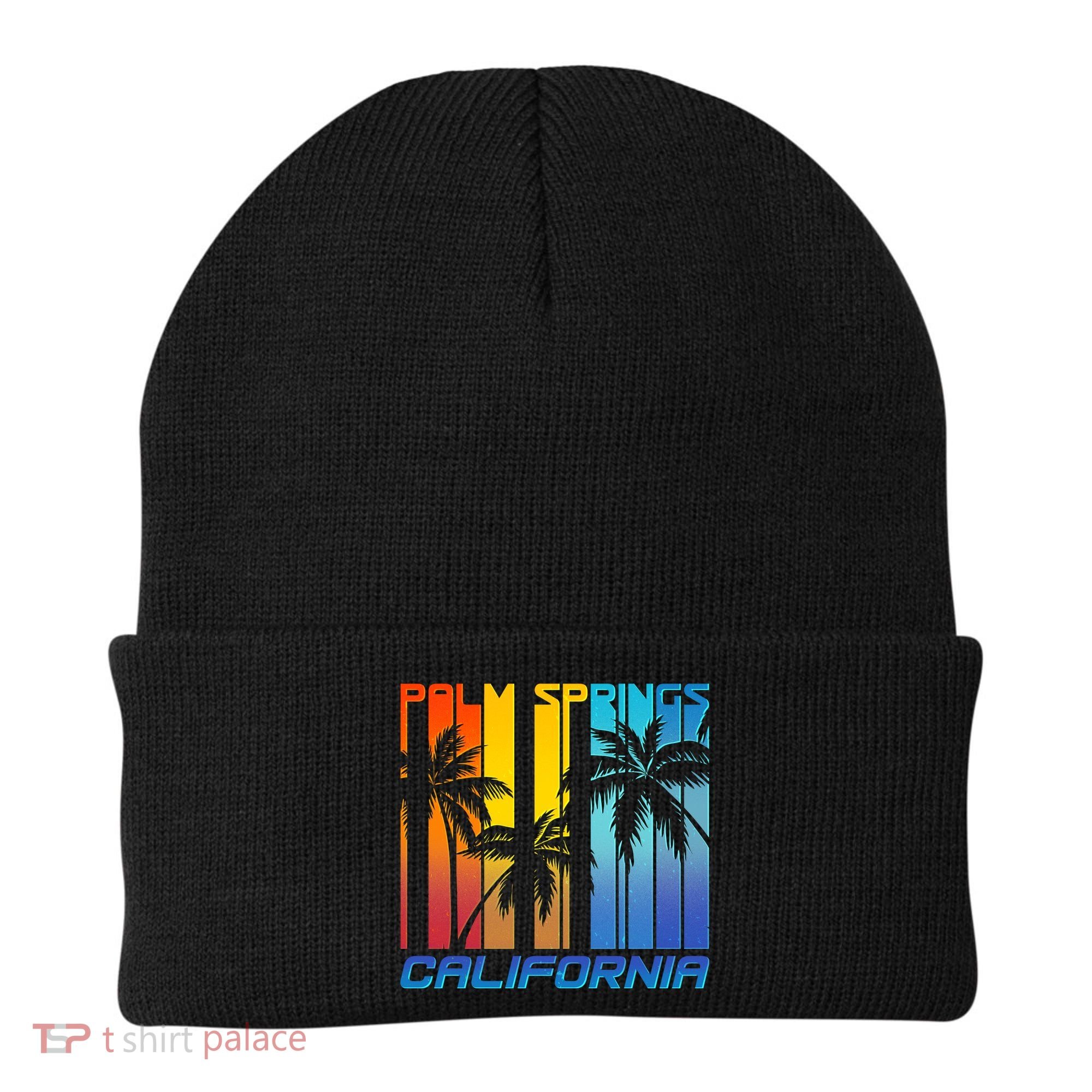 Cool Retro Palm Springs California  Beanie