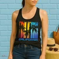 Cool Retro Palm Springs California  Women's Tank Top thumb 2
