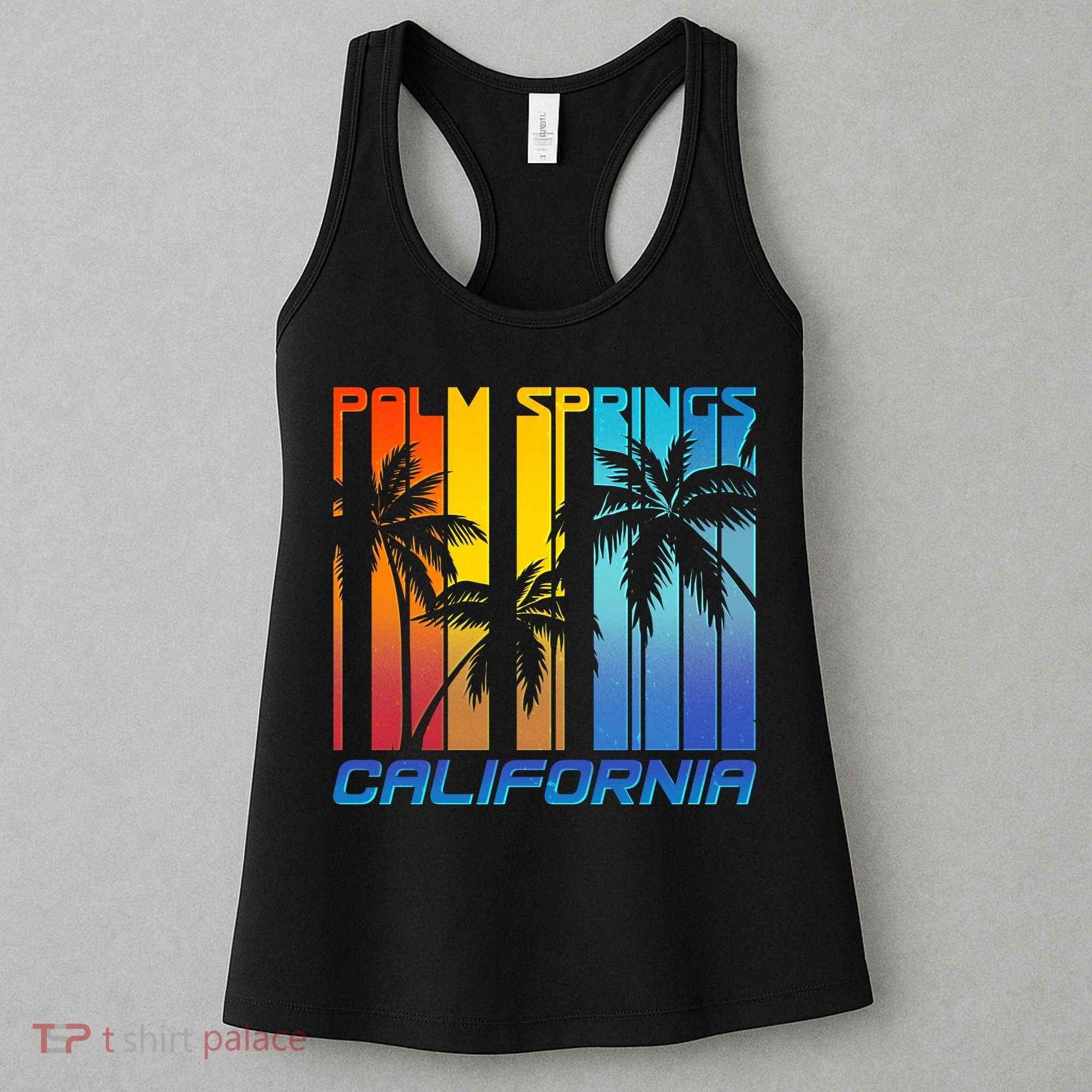 Cool Retro Palm Springs California  Women's Tank Top
