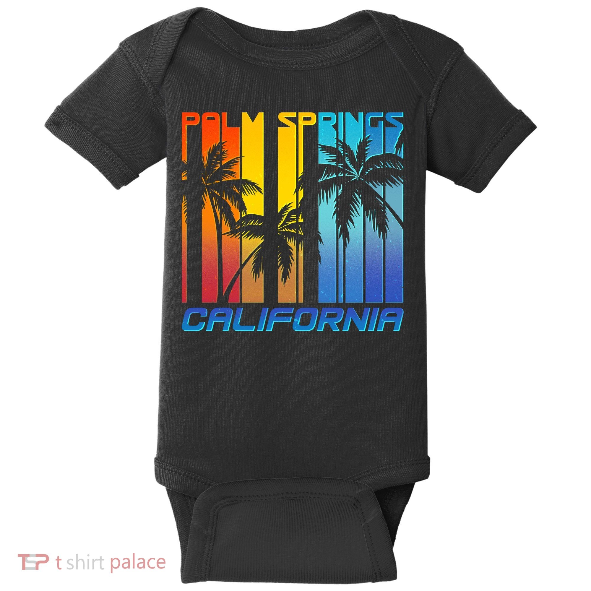 Cool Retro Palm Springs California  Baby Bodysuit