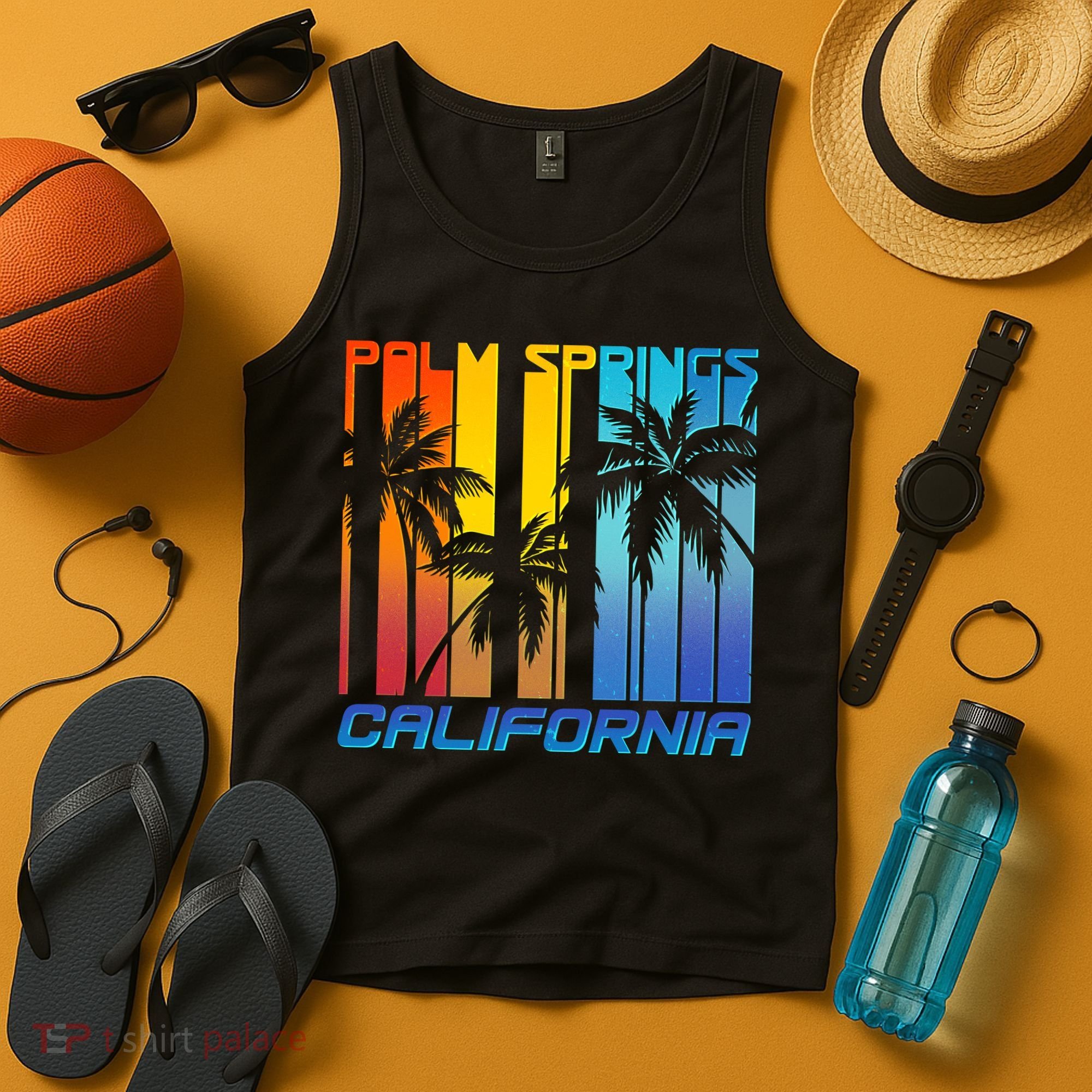 Cool Retro Palm Springs California  Tank Top