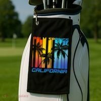 Cool Retro Palm Springs California  Golf Towel thumb 2