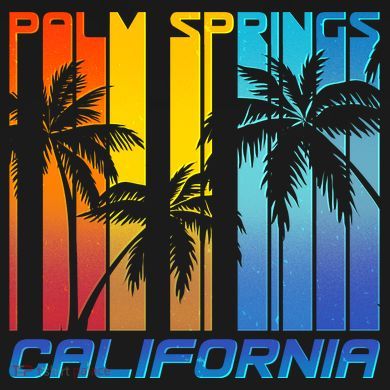Cool Retro Palm Springs California  Women's Perfect Tri Rocker Tank