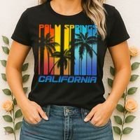 Cool Retro Palm Springs California  Women's T-Shirt thumb 2