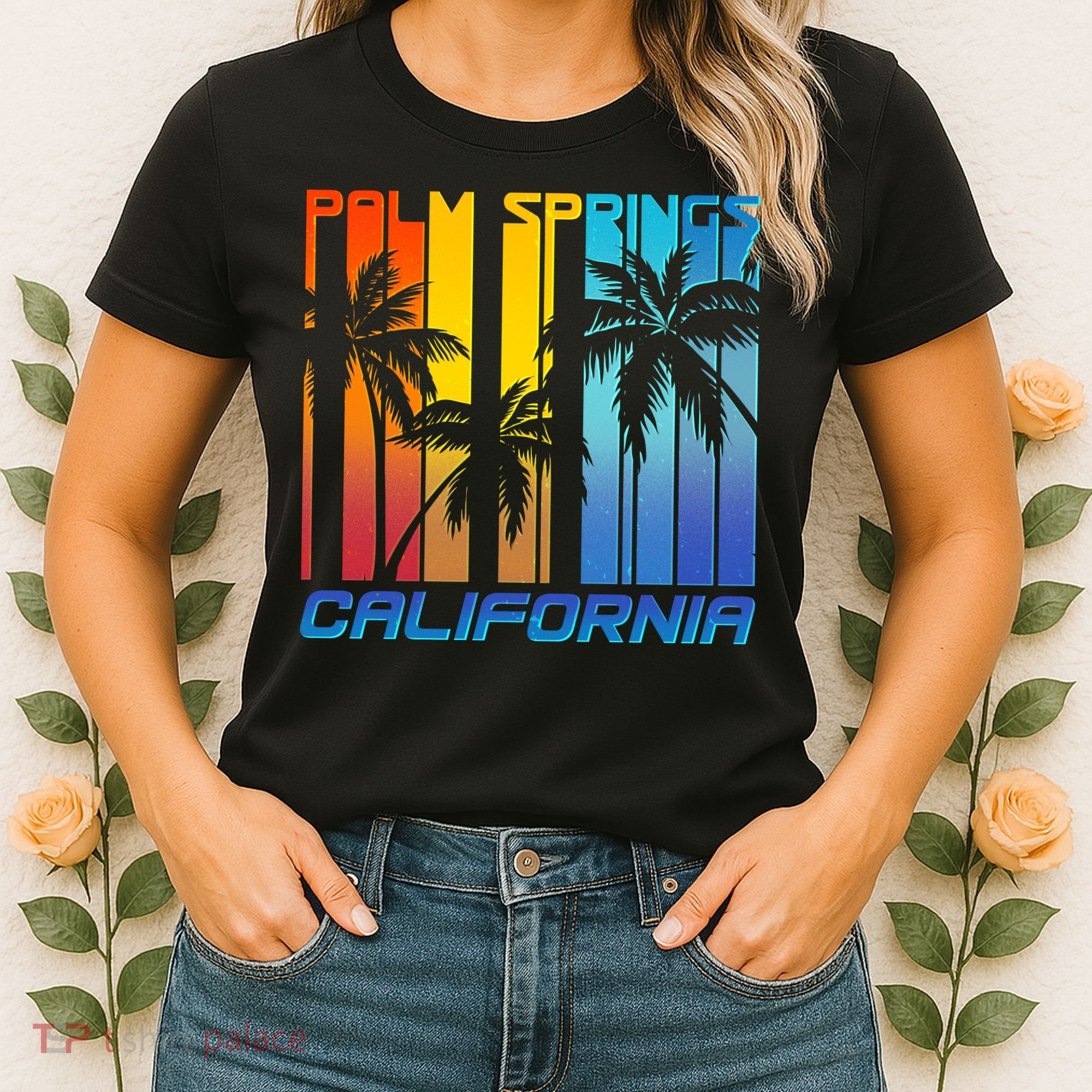 Cool Retro Palm Springs California  Women's T-Shirt
