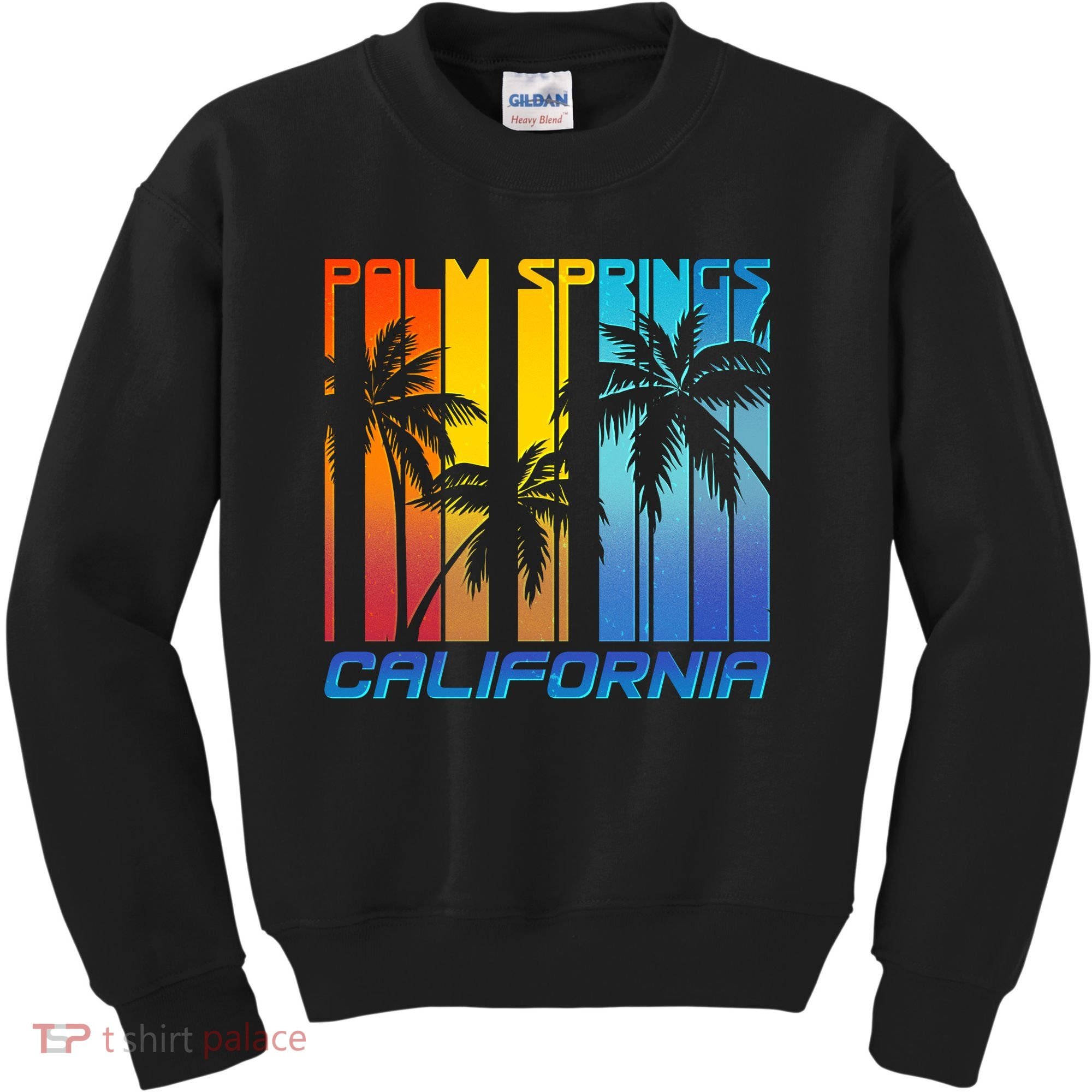 Cool Retro Palm Springs California  Kids Sweatshirt
