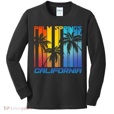 Cool Retro Palm Springs California  Kids Long Sleeve Shirt