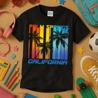 Cool Retro Palm Springs California  Kids T-Shirt thumb 3