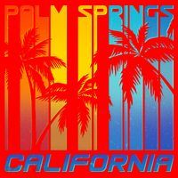 Cool Retro Palm Springs California  Santa Hat thumb 1