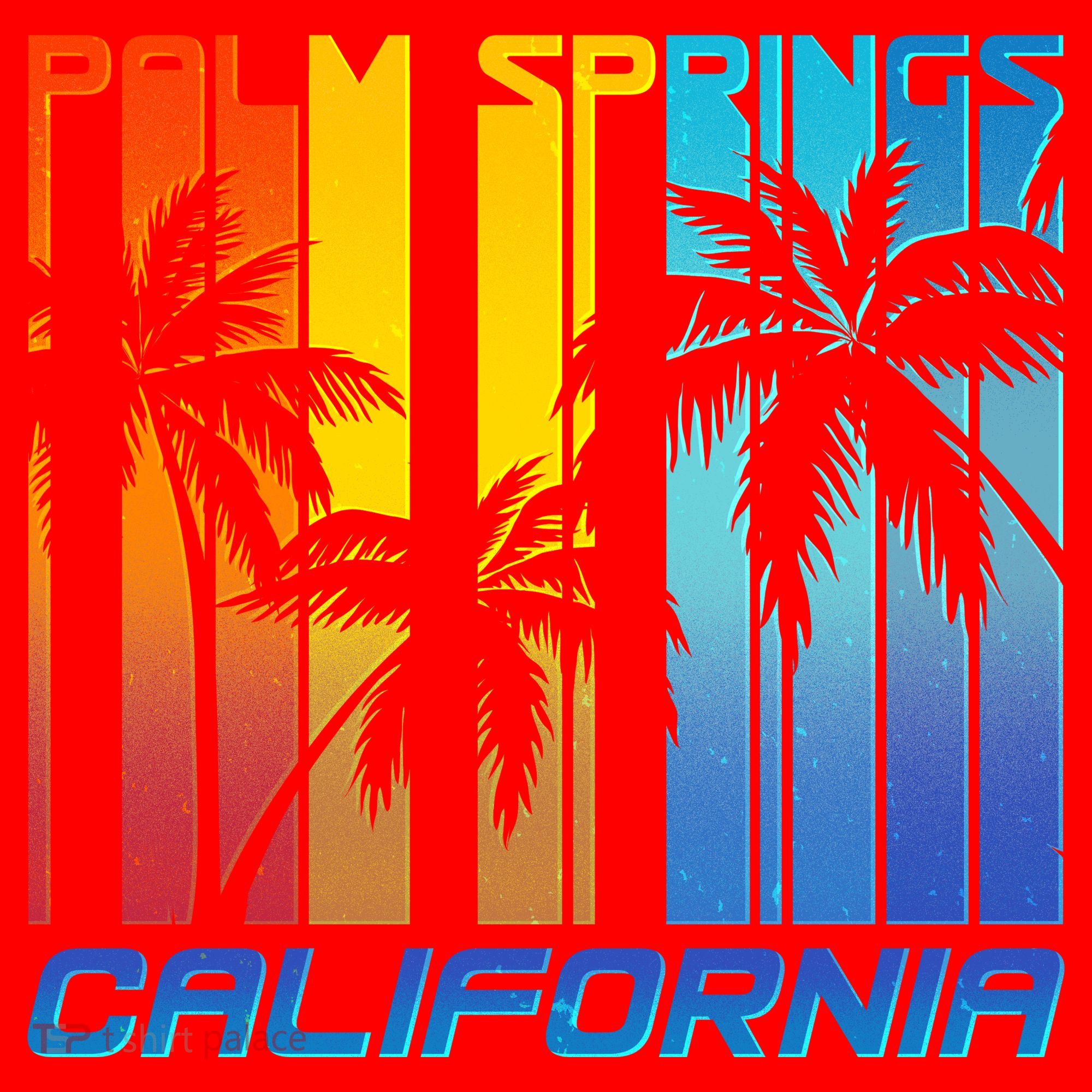 Cool Retro Palm Springs California  Santa Hat