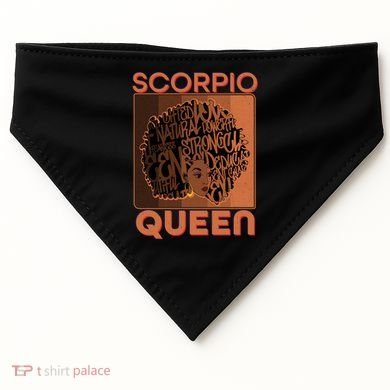 Cool Retro Scorpio Queen Afro Woman USA-Made Doggie Bandana