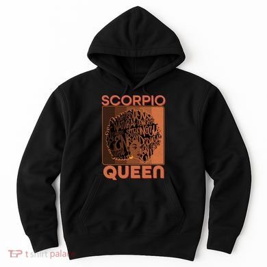 Cool Retro Scorpio Queen Afro Woman Hoodie