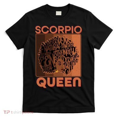Cool Retro Scorpio Queen Afro Woman T-Shirt