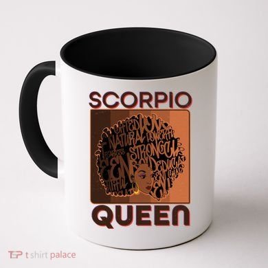 Cool Retro Scorpio Queen Afro Woman Coffee Mug