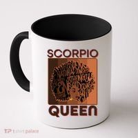 Cool Retro Scorpio Queen Afro Woman Coffee Mug thumb 0