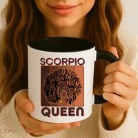 Cool Retro Scorpio Queen Afro Woman Coffee Mug thumb 3