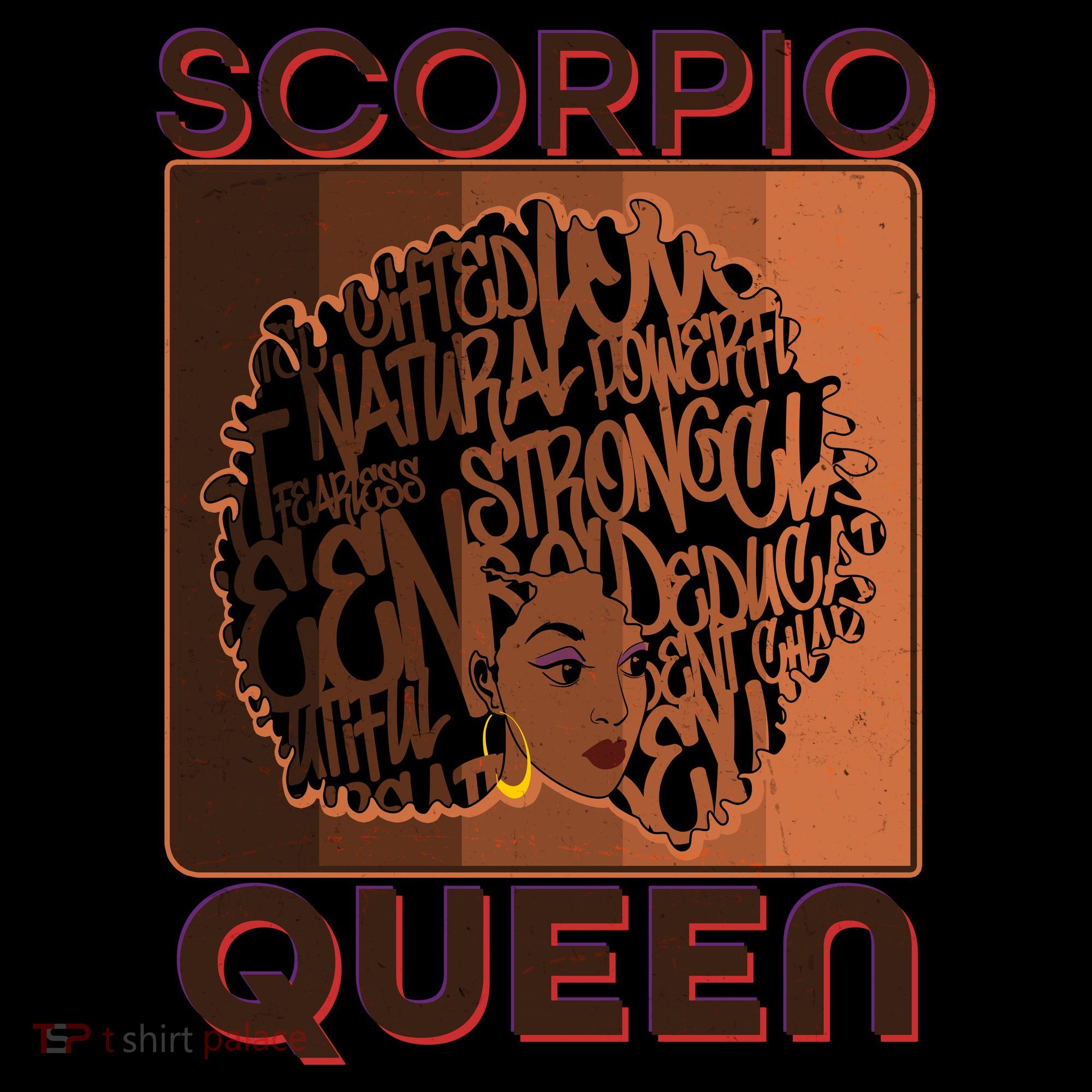 Cool Retro Scorpio Queen Afro Woman Coffee Mug