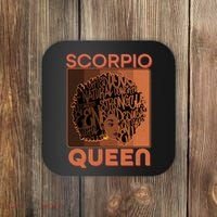 Cool Retro Scorpio Queen Afro Woman Coaster thumb 0