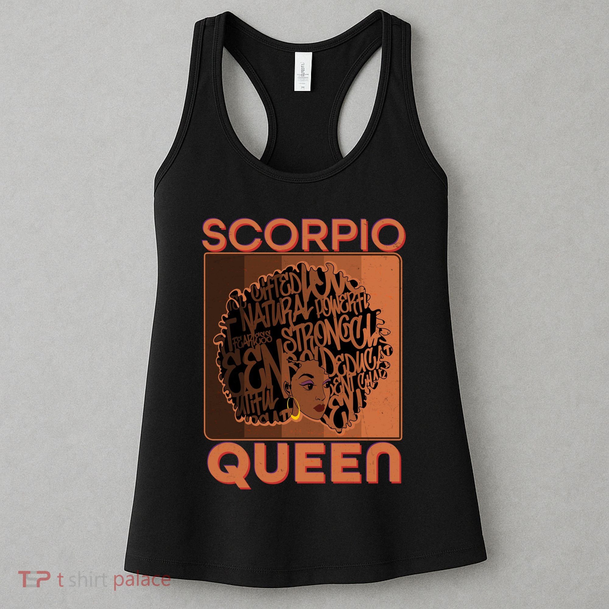Cool Retro Scorpio Queen Afro Woman Women's Tank Top