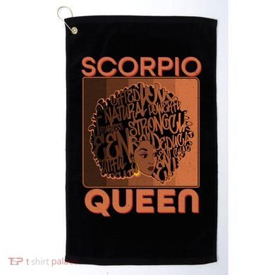 Cool Retro Scorpio Queen Afro Woman Golf Towel