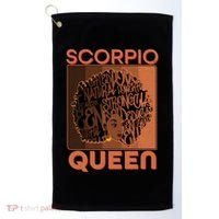 Cool Retro Scorpio Queen Afro Woman Golf Towel thumb 0