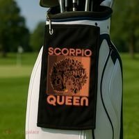 Cool Retro Scorpio Queen Afro Woman Golf Towel thumb 2