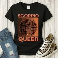 Cool Retro Scorpio Queen Afro Woman Women's T-Shirt thumb 3