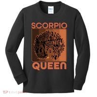 Cool Retro Scorpio Queen Afro Woman Kids Long Sleeve Shirt thumb 0
