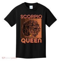 Cool Retro Scorpio Queen Afro Woman Kids T-Shirt thumb 0