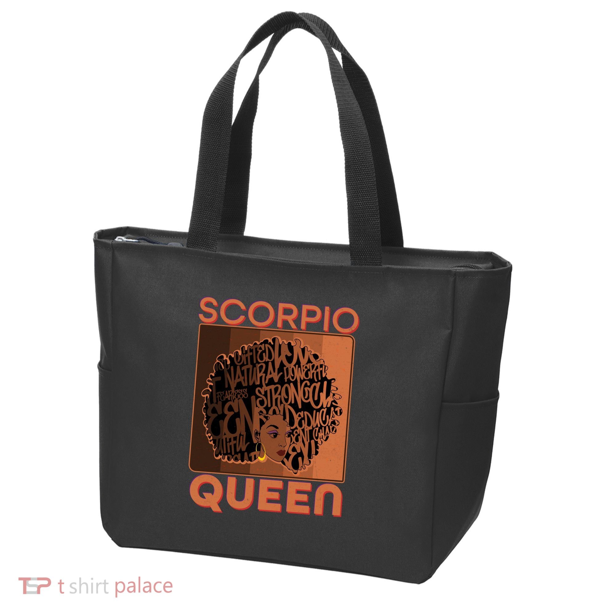 Cool Retro Scorpio Queen Afro Woman Tote Bag
