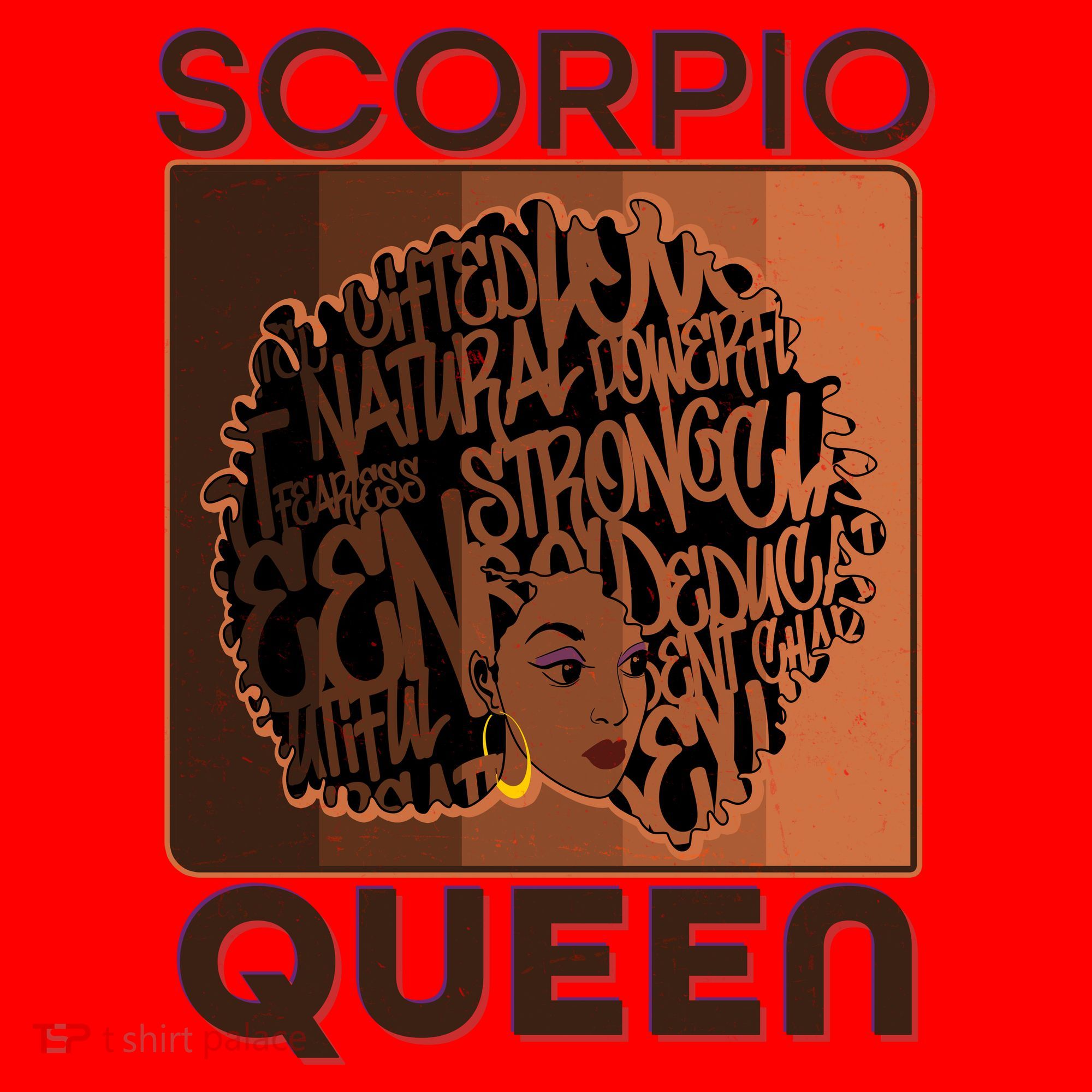 Cool Retro Scorpio Queen Afro Woman Santa Hat