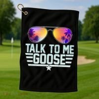 Cool Retro Talk To Me Goose Golf Towel thumb 1