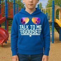 Cool Retro Talk To Me Goose Kids Hoodie thumb 2