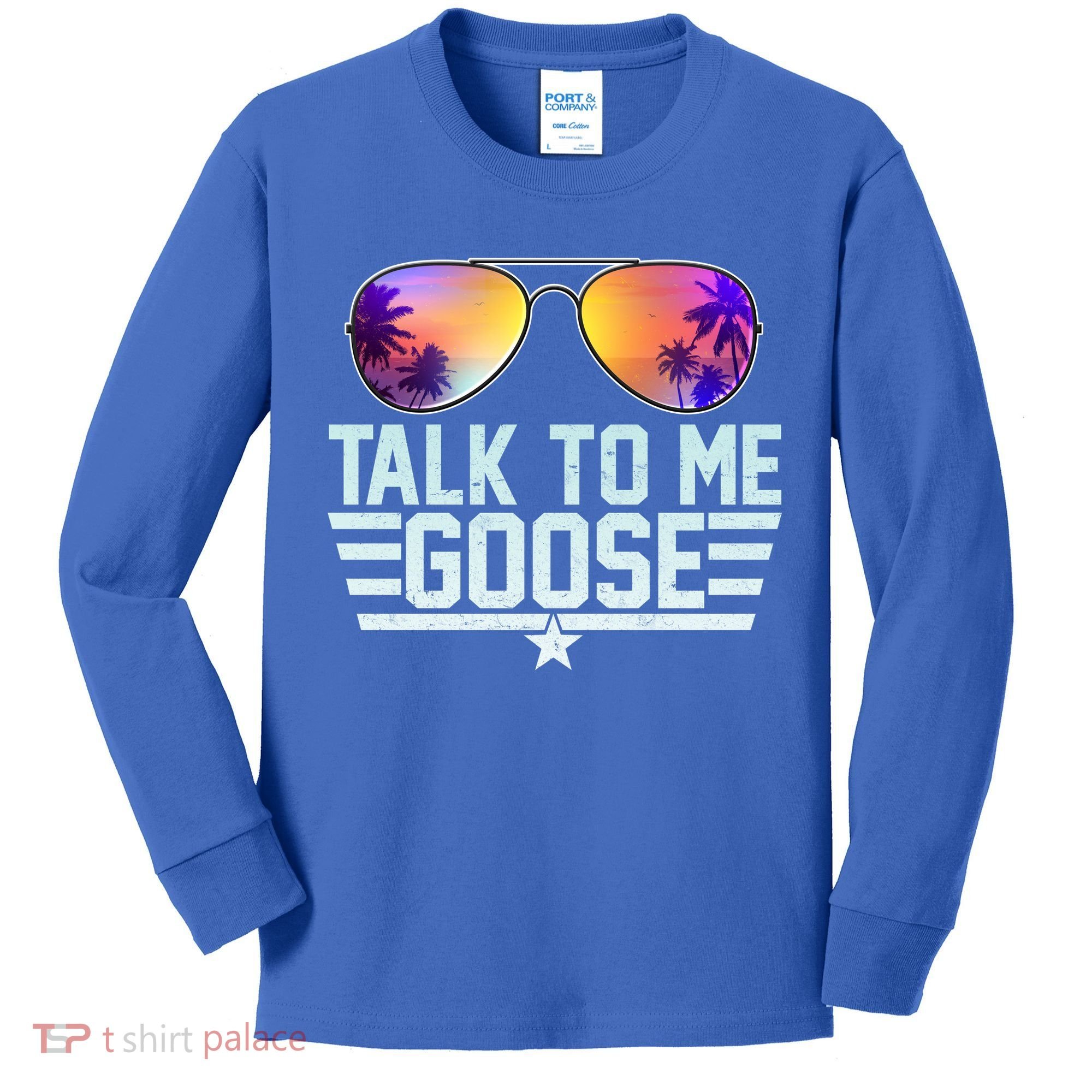 Cool Retro Talk To Me Goose Kids Long Sleeve Shirt