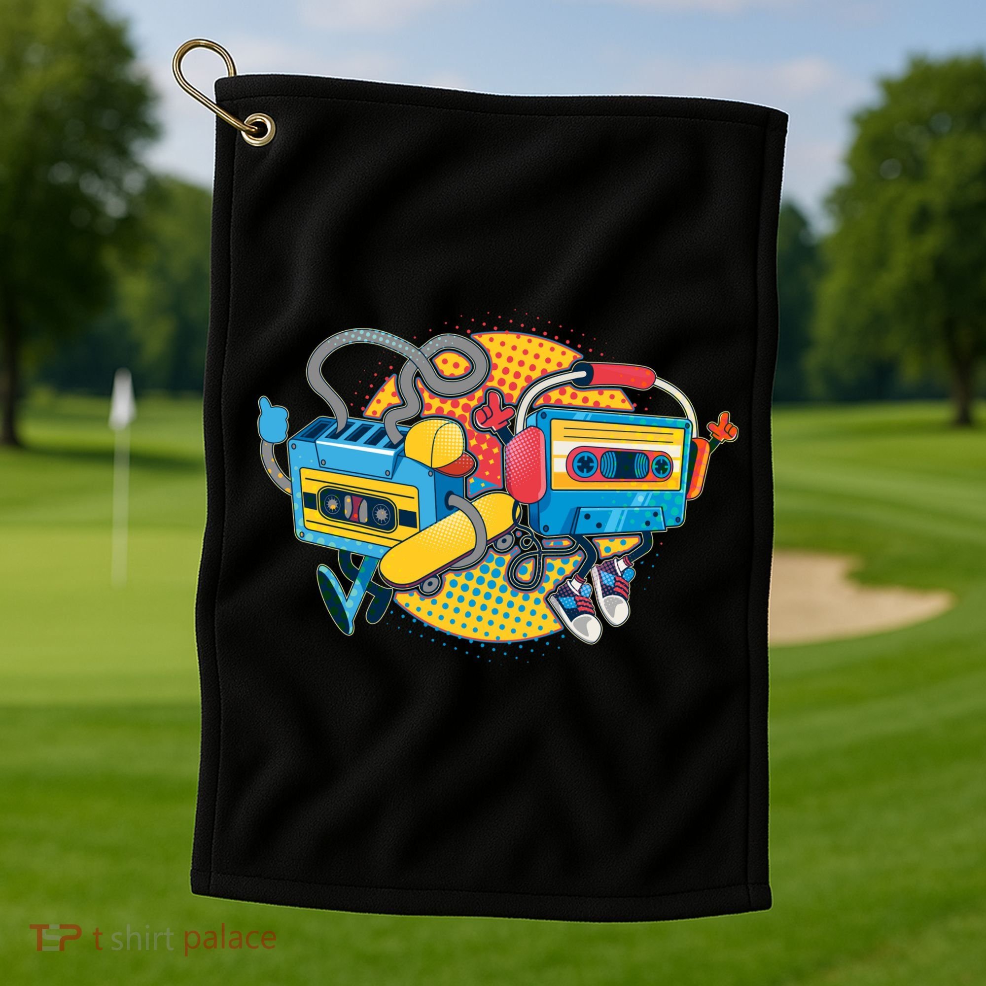 Cool Retro Tapes Golf Towel