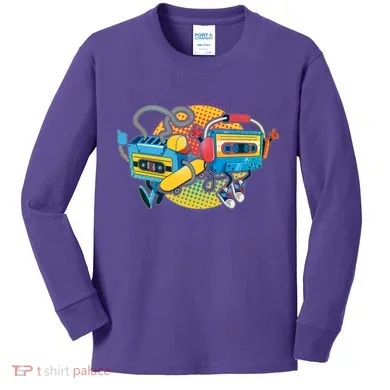 Cool Retro Tapes Kids Long Sleeve Shirt
