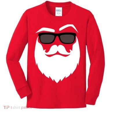 Cool Santa Clause Kids Long Sleeve Shirt