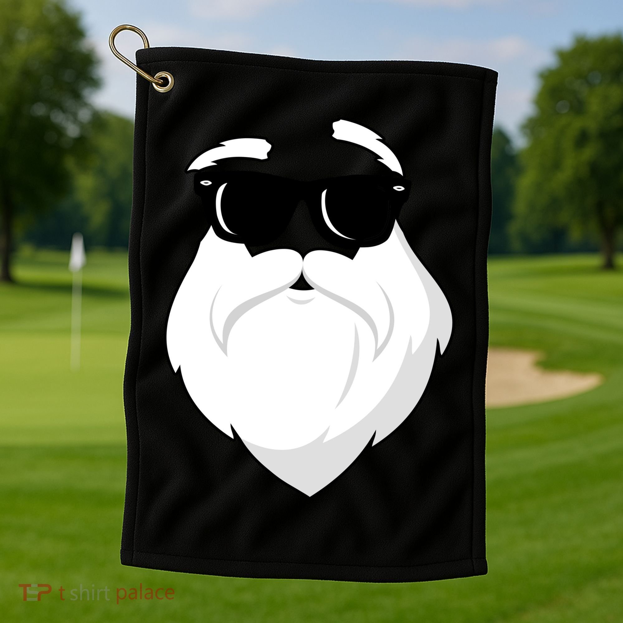 Cool Santa Face Golf Towel