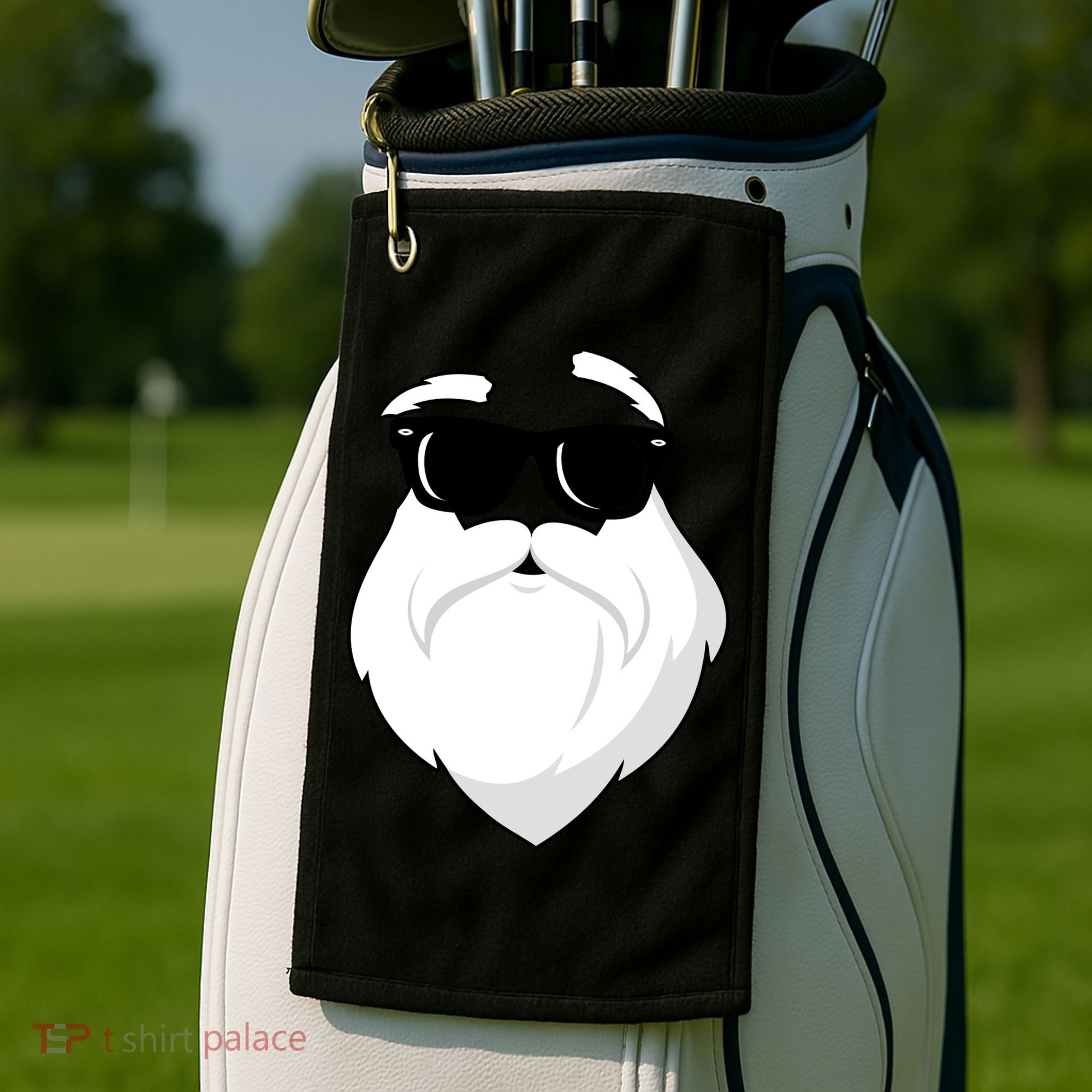 Cool Santa Face Golf Towel