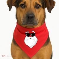 Cool Santa Face USA-Made Doggie Bandana thumb 1