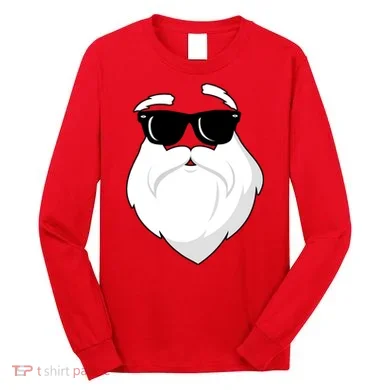 Cool Santa Face Long Sleeve Shirt