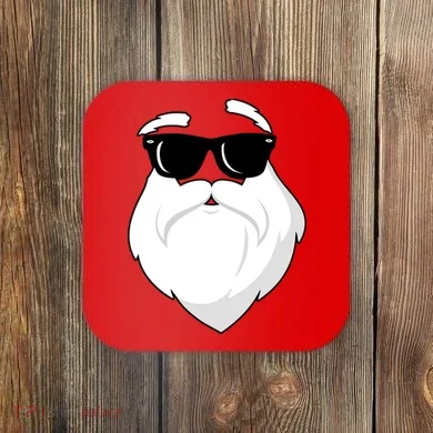 Cool Santa Face Coaster