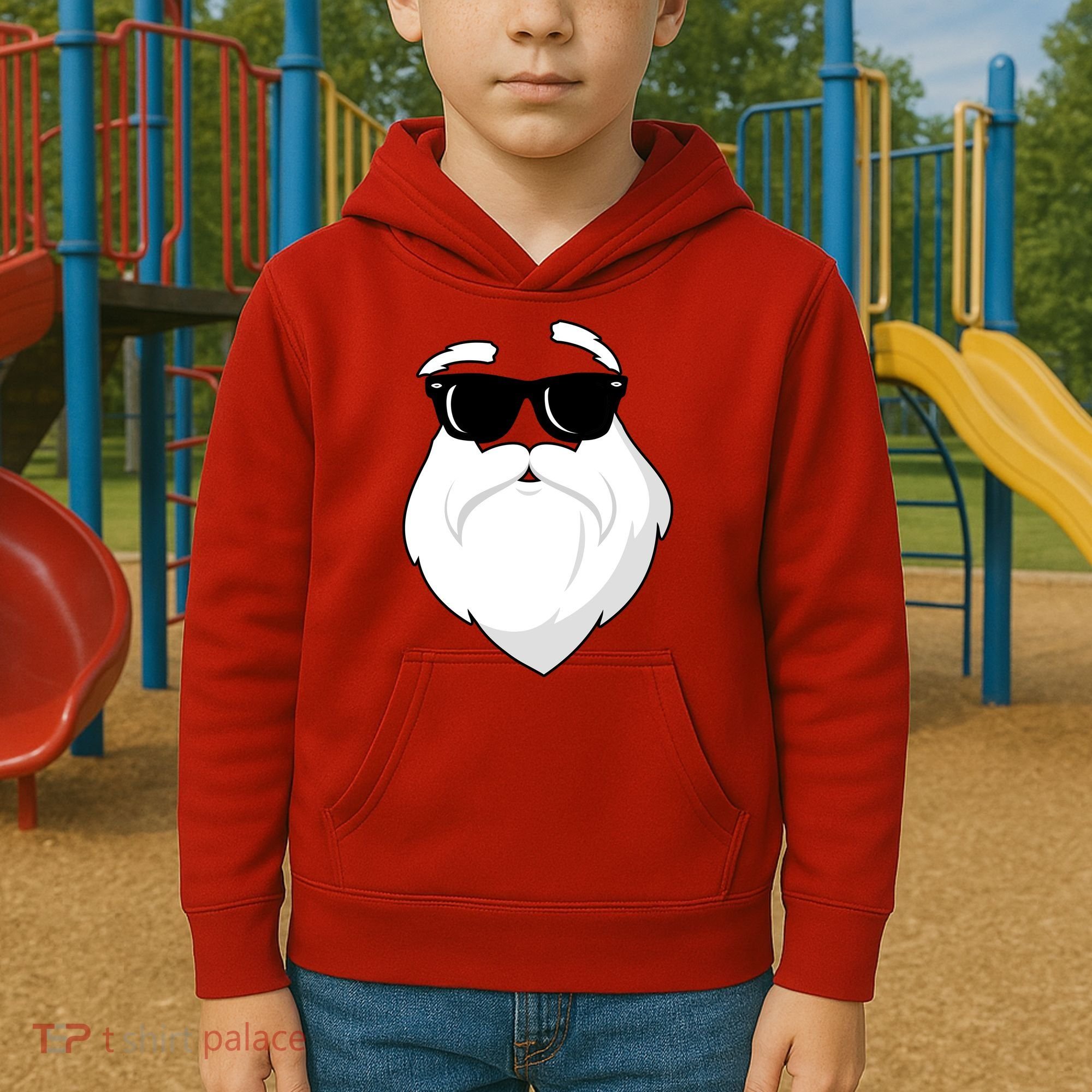 Cool Santa Face Kids Hoodie