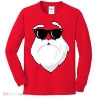 Cool Santa Face Kids Long Sleeve Shirt thumb 0